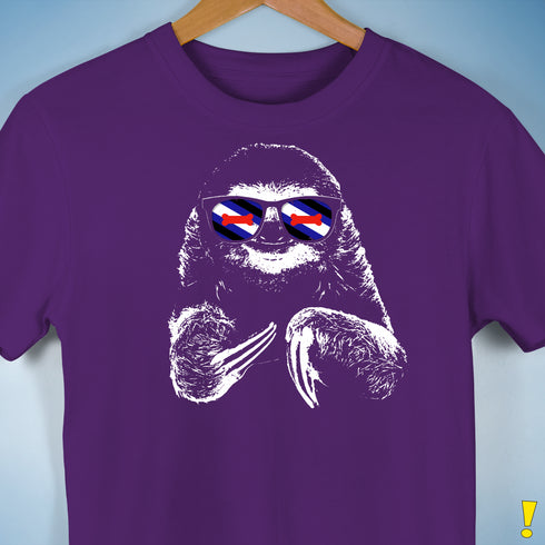 Pride Sloth Puppy Flag Sunglasses Premium Unisex T-Shirt